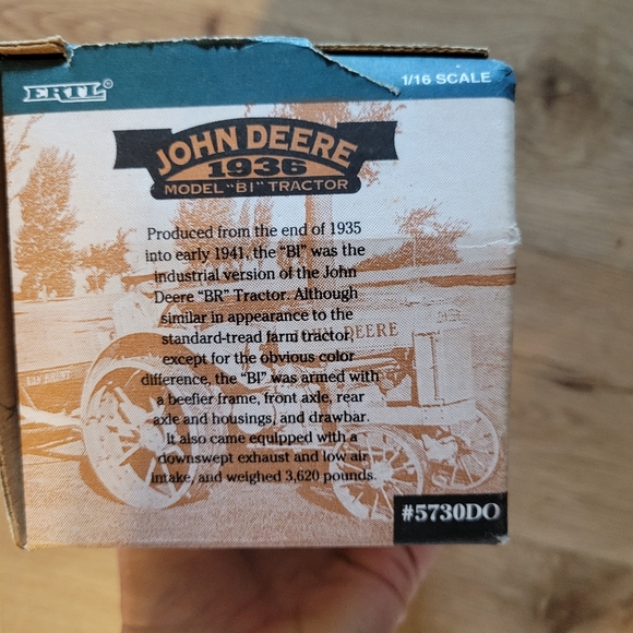 Vintage John Deere Diecast Model "BI" Tractor NIB -Stock #5730DO - Picture 7 of 9